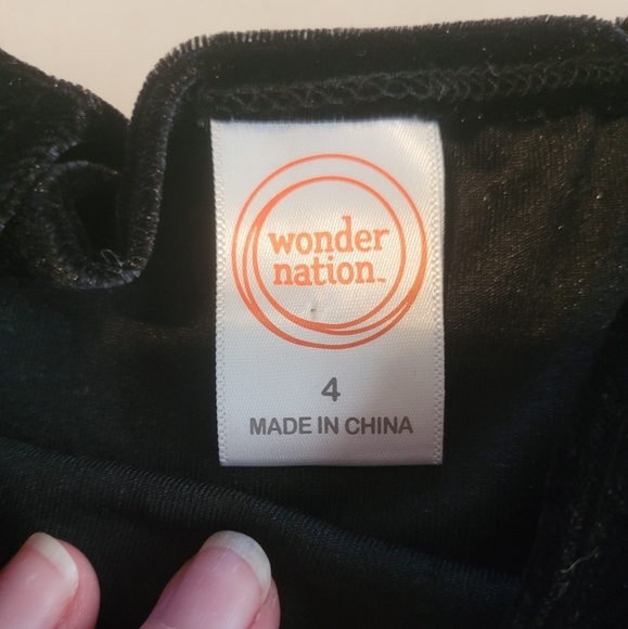 Wonder Nation Velvet High Low Black and Red Formal Kids Dress Size 4 - Picture 6 of 8